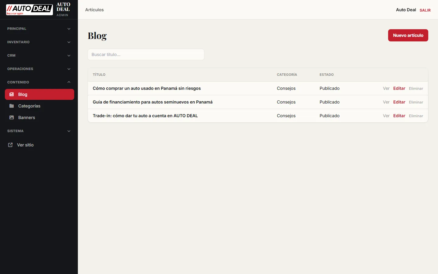 Listado del blog
